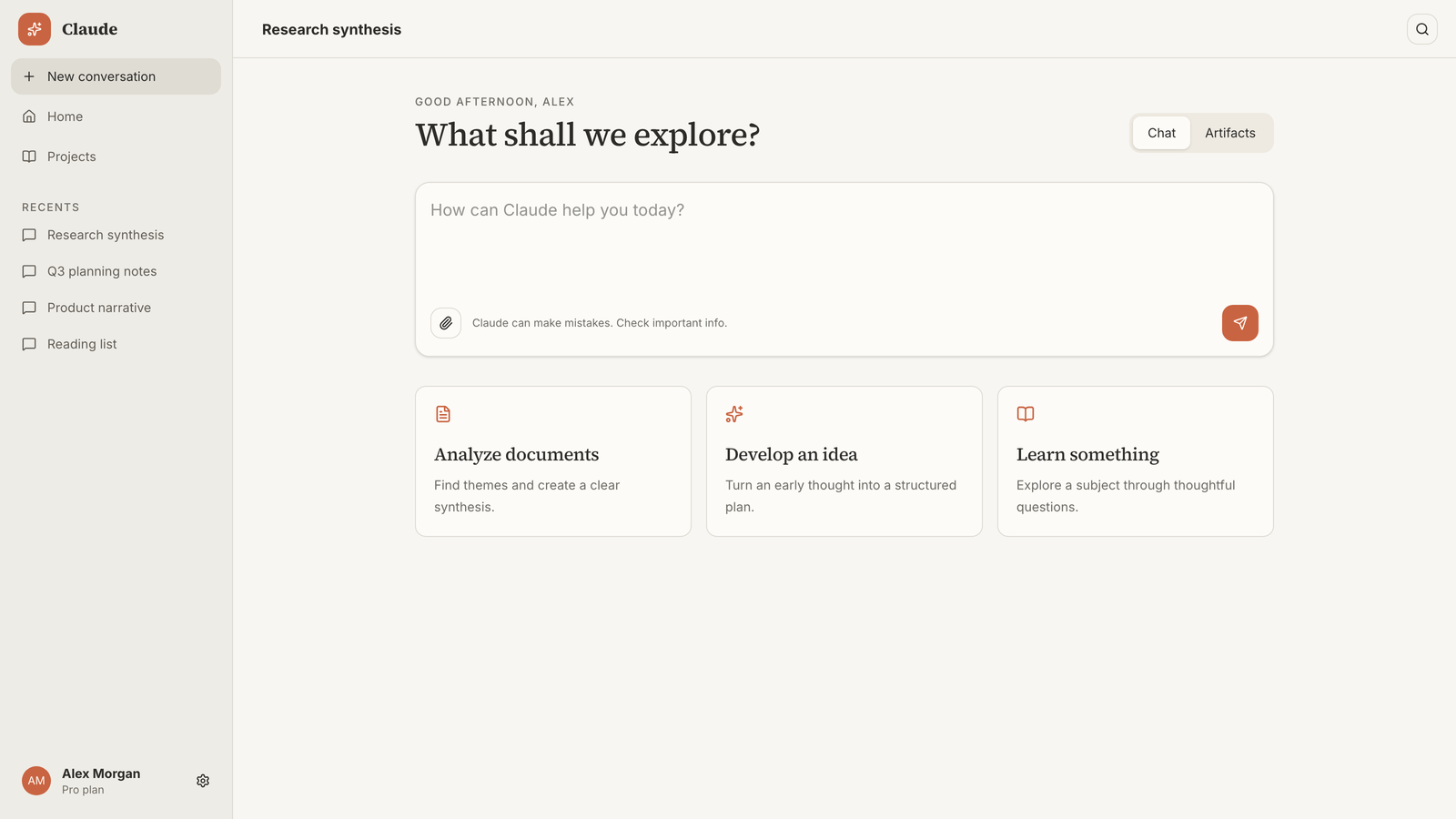 Claude application design preview