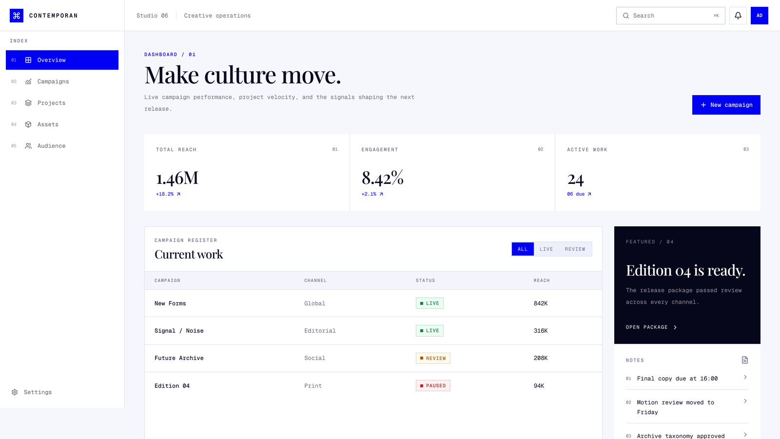 Contemporan application design preview